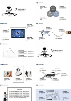 智能機器人科技產品PPT模板 賦能智能科技產品技術開發
